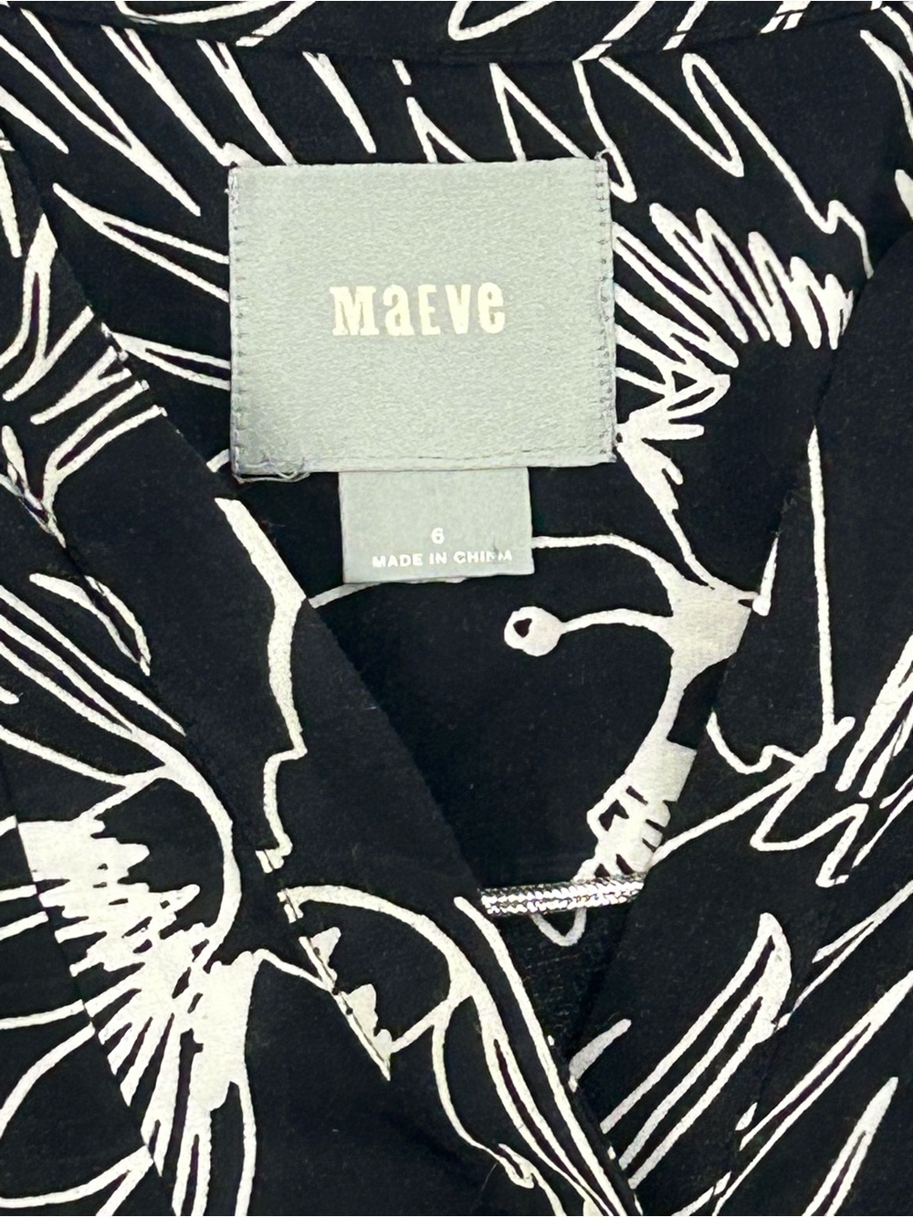 Maeve Anthropologie Bird Print Popover Tunic Top Rayon Size 6 View 4